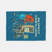 Couverture Polaire Respect Your Elders Retro Gaming Funny Gamer Contr (Devant (Horizontal))