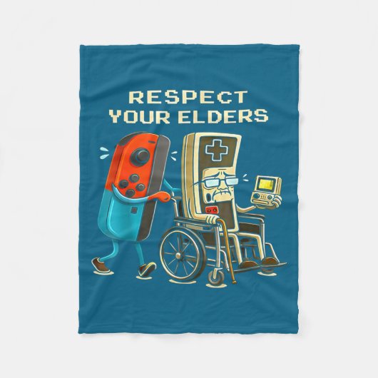 Couverture Polaire Respect Your Elders Retro Gaming Funny Gamer Contr (Devant)