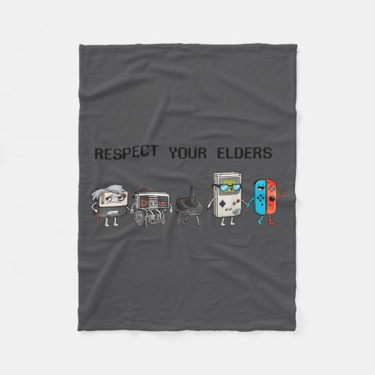 Couverture Polaire Respect Your Elders Retro Gaming Funny Gamer Contr (Devant)