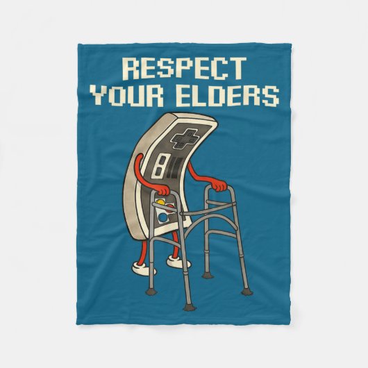 Couverture Polaire Respect Your Elders Retro Gaming Funny Gamer Contr (Devant)