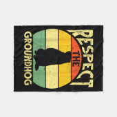 Couverture Polaire Respecter la conception de marmotte de groundhog (Devant (Horizontal))