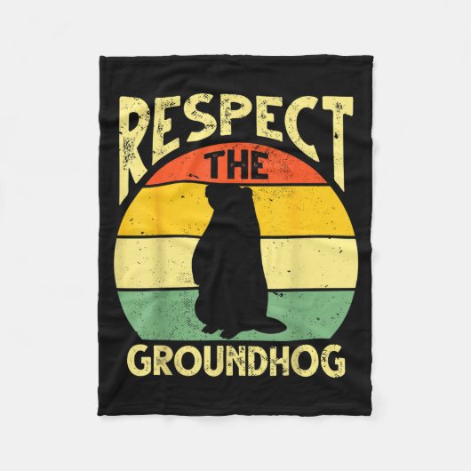 Couverture Polaire Respecter la conception de marmotte de groundhog (Devant)