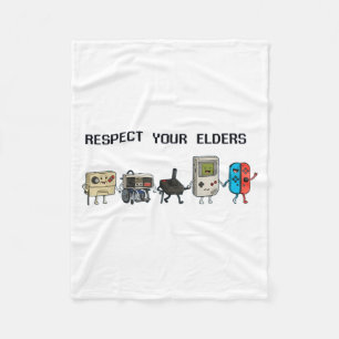 Couverture Polaire Respectez Vos Aînés Rétro Gaming Drôle Gamer Contr