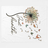 Couverture Polaire Respire le Dandelion avec des papillons (Devant (Horizontal))