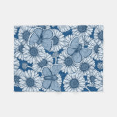 Couverture Polaire Ressort bleu, fleurs sauvages, marguerites (Devant (Horizontal))