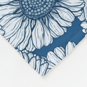 Couverture Polaire Ressort bleu, fleurs sauvages, marguerites (Coin)