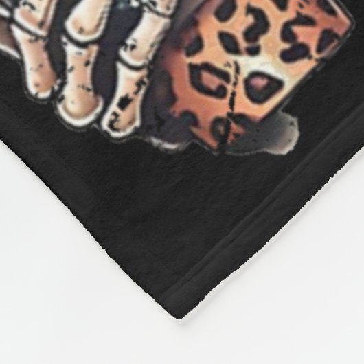 Couverture Polaire Rester en vie Skeleton Halloween Leopard Messy Bun (Coin)