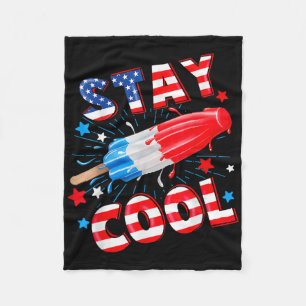 Couverture Polaire Restez au frais en été Popsicle Funny 4 juillet In