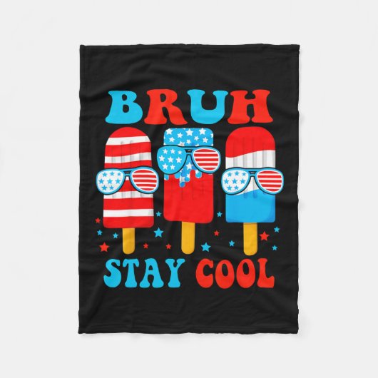 Couverture Polaire Restez Cool 4 juillet Popsicle Boys Hommes Usa Dra (Devant)