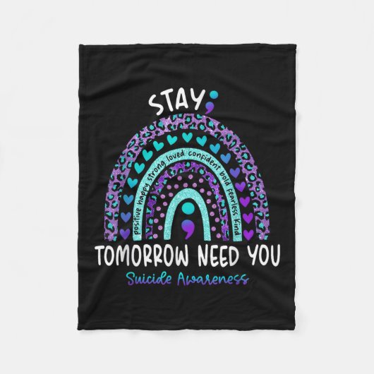 Couverture Polaire Restez demain Besoin de vous Rainbow Suicide Sensi (Devant)