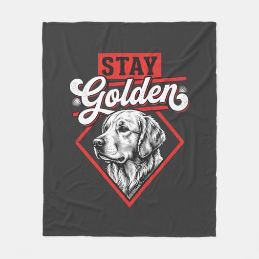 Couverture Polaire Restez Golden Retriever doré (Devant)