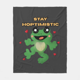 Couverture Polaire Restez Hoptimiste Grenouille Mignonne Pun Drôle Ca