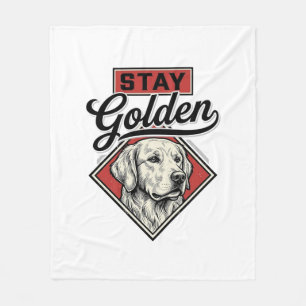 Couverture Polaire Restez Retriever doré Vintage Chien Vector Design_