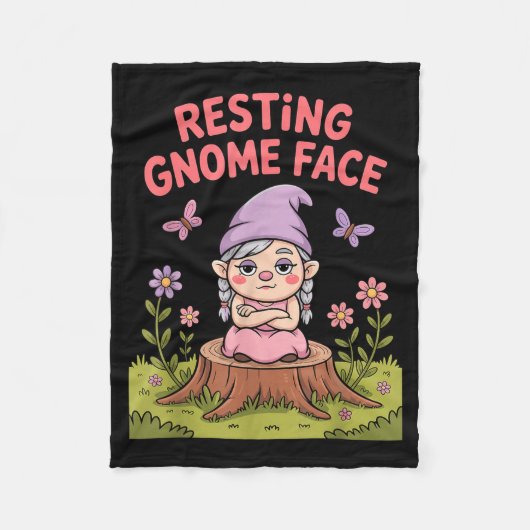Couverture Polaire Resting Gnome Face Cute Funny Christmas Kawaii Car (Devant)