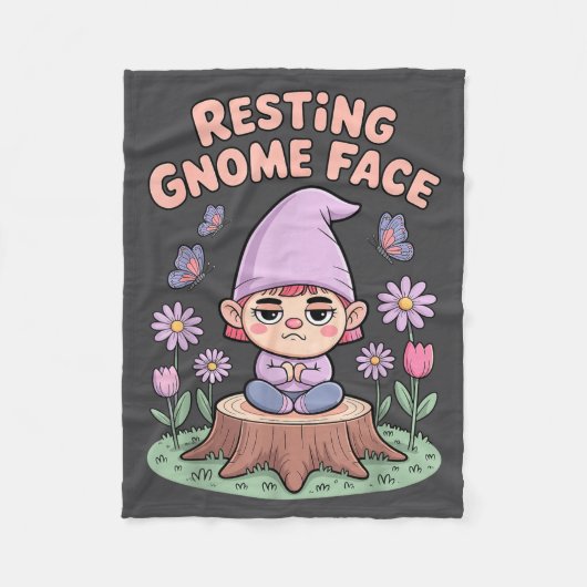 Couverture Polaire Resting Gnome Face Cute Funny Christmas Kawaii Car (Devant)