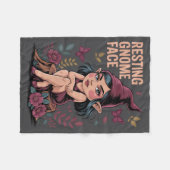 Couverture Polaire Resting Gnome Face Cute Funny Christmas Kawaii Car (Devant (Horizontal))