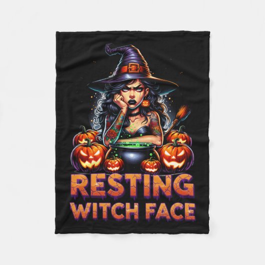 Couverture Polaire Resting Witch Face Funny Sarcastic Halloween Rude (Devant)