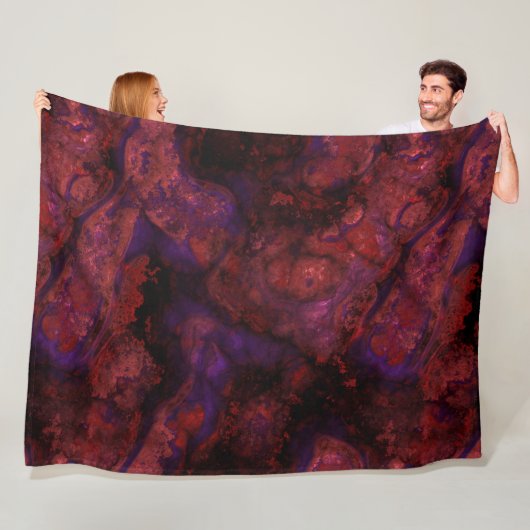 Couverture Polaire Résumé de pierre rouge et violette (En situation)