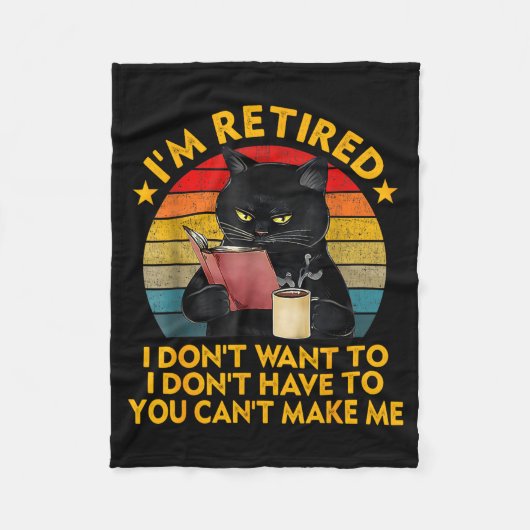 Couverture Polaire Retired Black Cat Coffee Funny Retirement 2026 Wom (Devant)