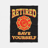 Couverture Polaire Retired Save Yourself Funny Fireman Retirement Vin (Devant)