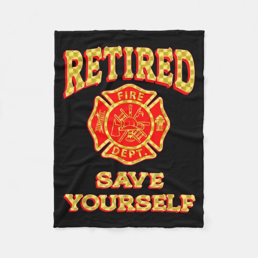 Couverture Polaire Retired Save Yourself Funny Fireman Retirement Vin (Devant)