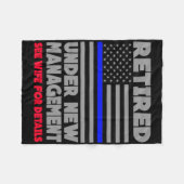 Couverture Polaire Retired Under New Management Retirement Thin Blue (Devant (Horizontal))