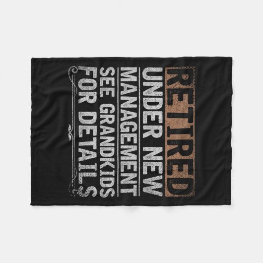 Couverture Polaire Retired Under New Management See Grandkids Funny R (Devant (Horizontal))