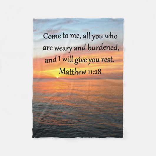COUVERTURE POLAIRE RETIRER MATTHEW 11:28 SCRIPTURE VERSE SLEVER (Devant)