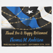 Couverture Polaire Retraite d'agent de police Ligne bleue mince (Devant (Horizontal))