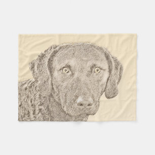 Couverture Polaire Retriever de Chesapeake Bay Peinture originale de