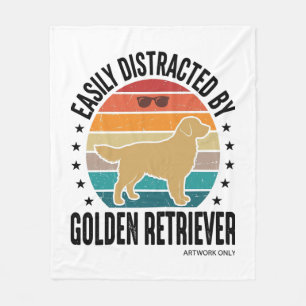 Couverture Polaire Retriever doré facilement distrait Chien vintage d