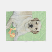 Couverture Polaire Retriever du Labrador jaune et balles de tennis Pe (Devant (Horizontal))