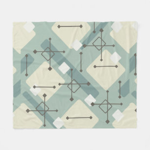 Couverture Polaire Retro 1950s Art Diamonds Sage Green