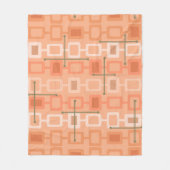 Couverture Polaire Retro 1950s Geometric Pattern Orange (Devant)