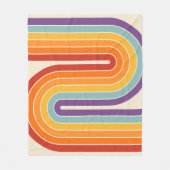 Couverture Polaire Retro 1970s Style Arched Stripes Geometric Pattern (Devant)