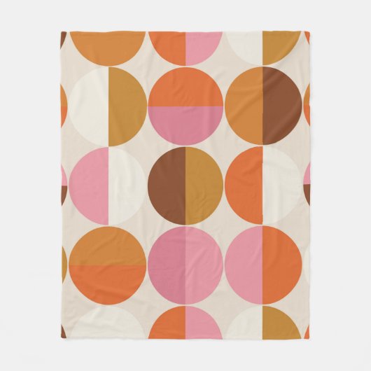 Couverture Polaire Retro 60s - style les années 70 avec un arc-en-cie (Devant)