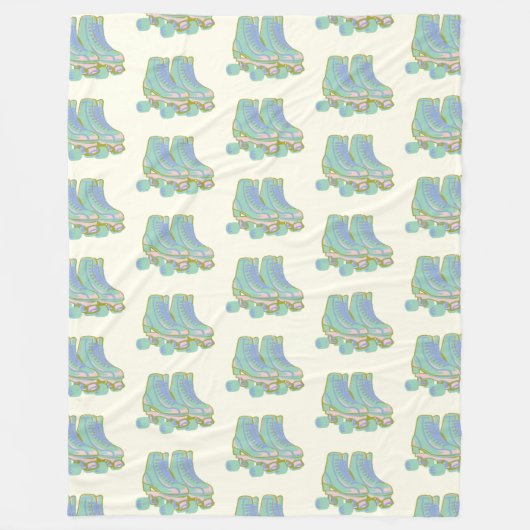 Couverture Polaire Retro 80s Roller Skates Motif Pastel Skater 90s (Devant)