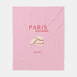 Couverture Polaire Retro Abstrait Pastel Paris Pink ans Pastel Travel