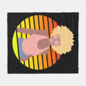 COUVERTURE POLAIRE RETRO AFRO QUEEN - REINE AFRO-AMÉRICAINE (Devant (Horizontal))