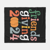 Couverture Polaire Retro Amis Donnant 2024 Thanksgiving Fall (Devant (Horizontal))
