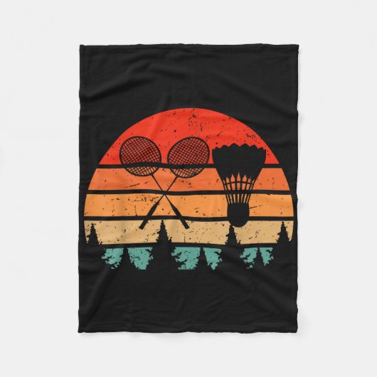 Couverture Polaire Retro Badminton Racket Shuttle Funny Badminton Pla (Devant)