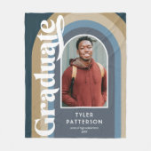 Couverture Polaire Retro Blue Arch Photo 2025 Graduation (Devant)