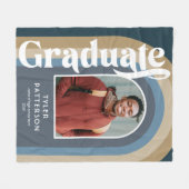 Couverture Polaire Retro Blue Arch Photo 2025 Graduation (Devant (Horizontal))