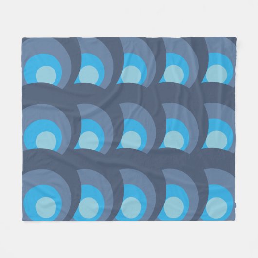 Couverture Polaire Retro Blue Circles (Devant (Horizontal))