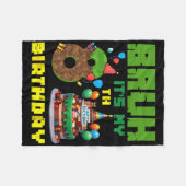 Couverture Polaire Retro Bruh It's My 8th Bday Pixel Cake Gamer 8 Yea (Devant (Horizontal))