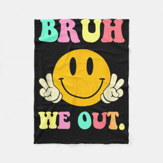 Couverture Polaire Retro bruh out happy last day of school teacher