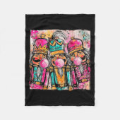 Couverture Polaire Retro Brushstroke Nutcracker Blowing Bubble Gum Ch (Devant)