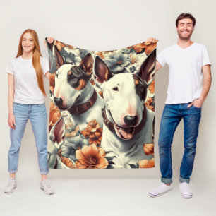 Couverture Polaire Retro Bull Terrier Peinture sans fil