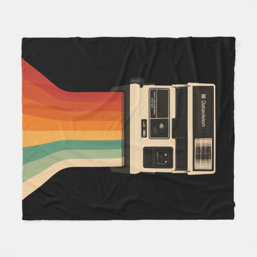 Couverture Polaire Retro Camera with Rainbow Print (Devant (Horizontal))