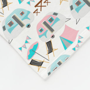 Couverture Polaire Retro Caravan Camping Cute Personnalisé
